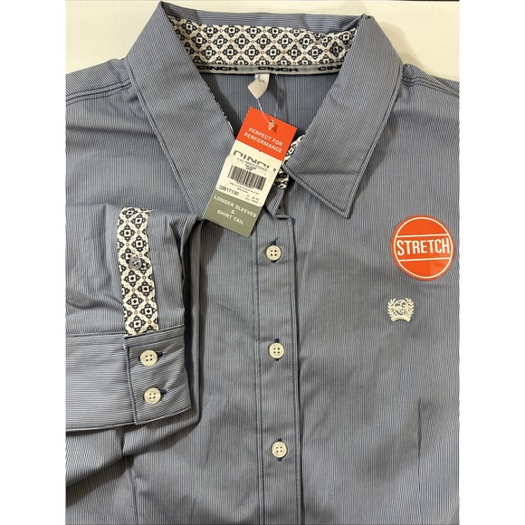 Cinch Western Shirt Womens Long Sleeve‎  Striped Contrast Trim MSW9165049. XXL - Picture 1 of 6
